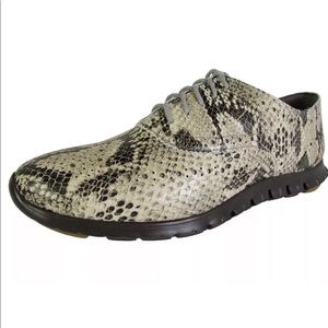 COPy Cole Haan Zero Grand Wing OX Roccia Snake Leather Oxford Brogue Sneaker 7.5